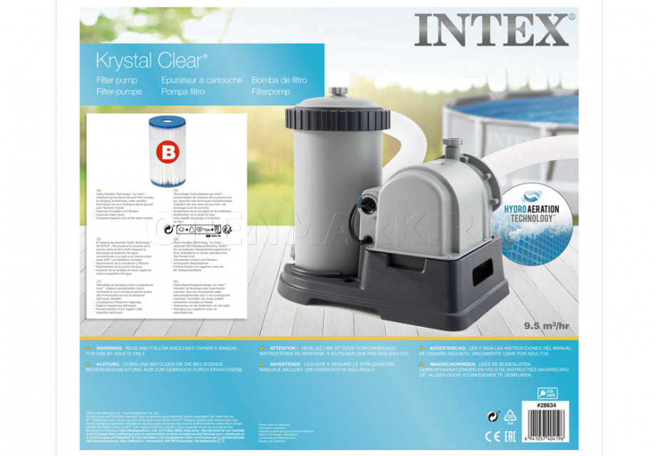    Intex 28634 Cristal Clear Cartridge Filter Pump C2500