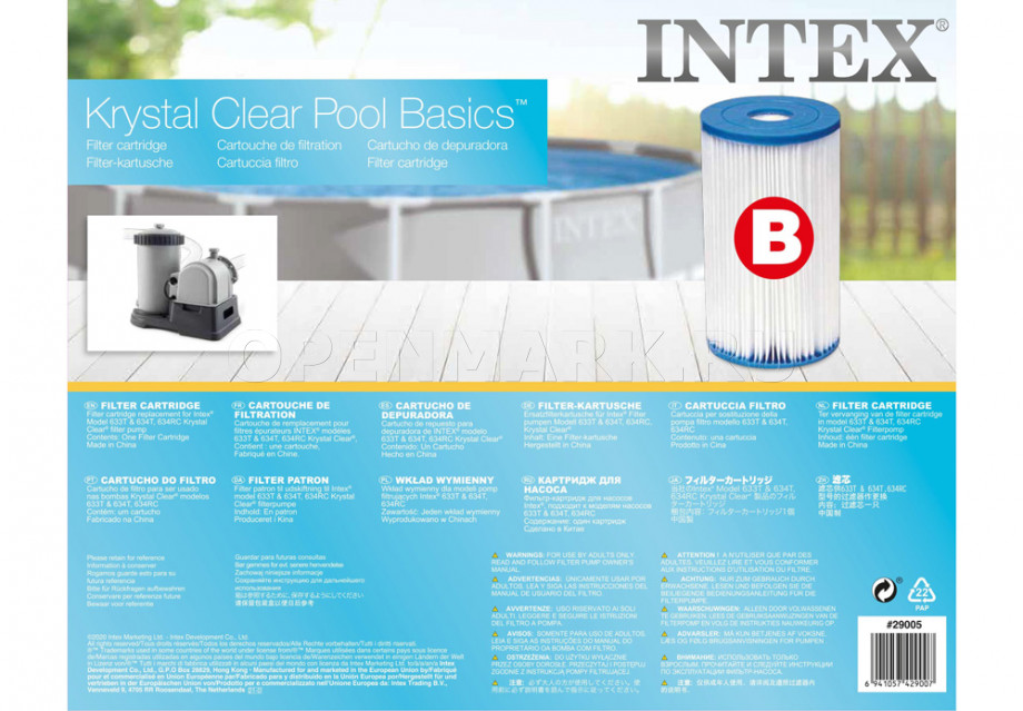 - ( B ) Intex 29005 Filter Cartridges   