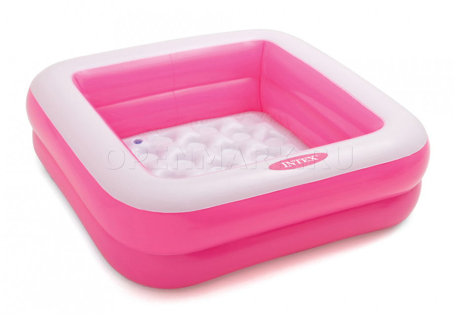 Надувной детский бассейн с надувным полом Intex 57100NP Play Box Pool (от 1 до 3 лет, розовый)
