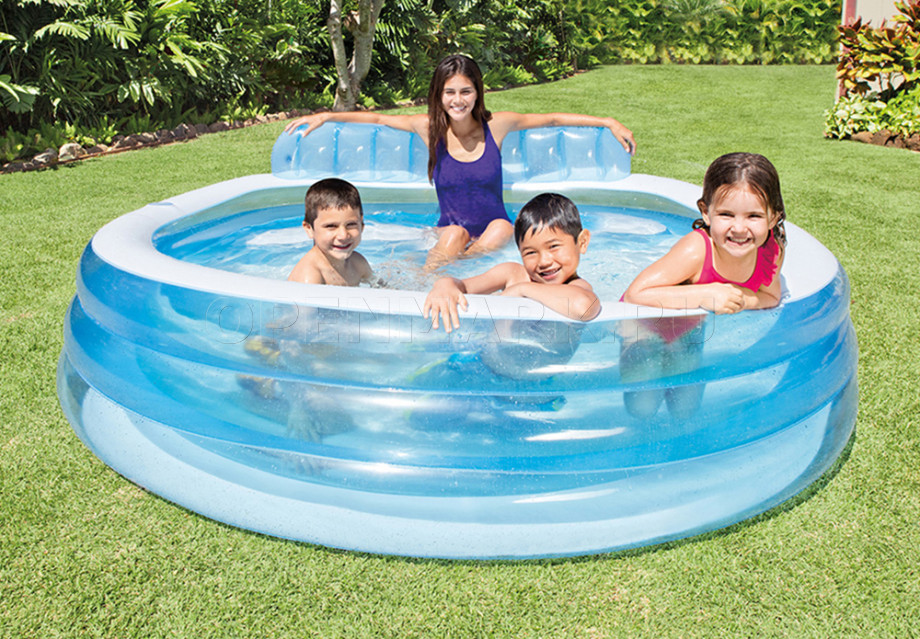 Надувной семейный бассейн с сиденьем Intex 57190NP Swim Center Family Lounge Pool (от 3 лет)