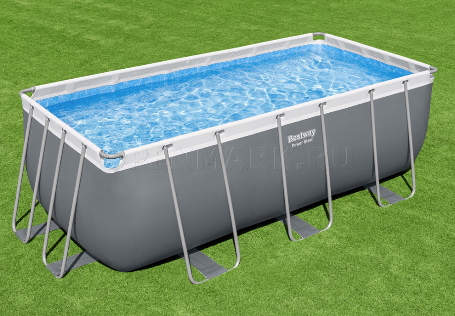   Bestway 56457 Power Steel Rectangular Frame Pool (412  201  122 ) +    + 