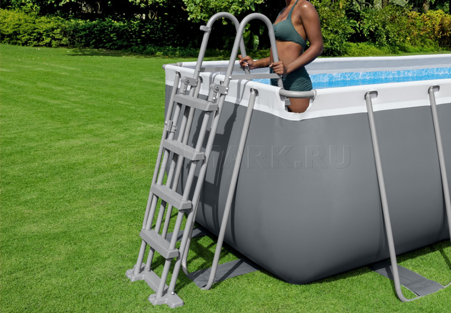   Bestway 56457 Power Steel Rectangular Frame Pool (412  201  122 ) +    + 