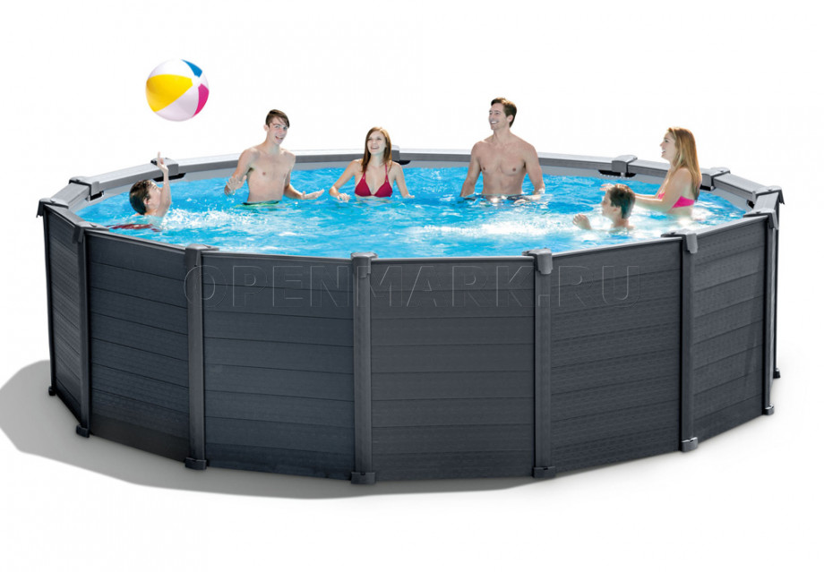   Intex 26384NP Graphite Gray Panel Pool (478  124 ) +    + 