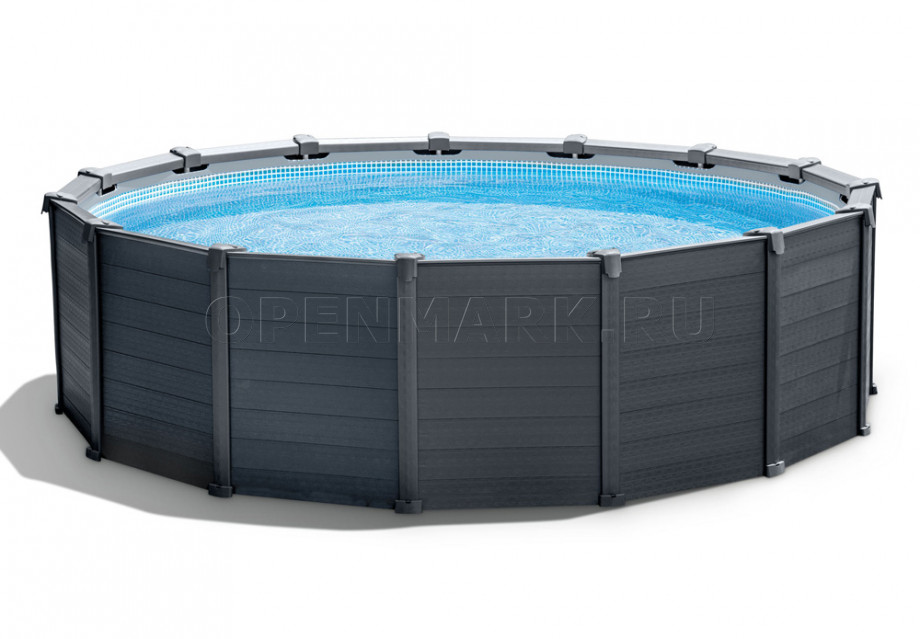 Каркасный бассейн Intex 26384NP Graphite Gray Panel Pool (478 х 124 см) + песочный фильтрующий насос + аксессуары