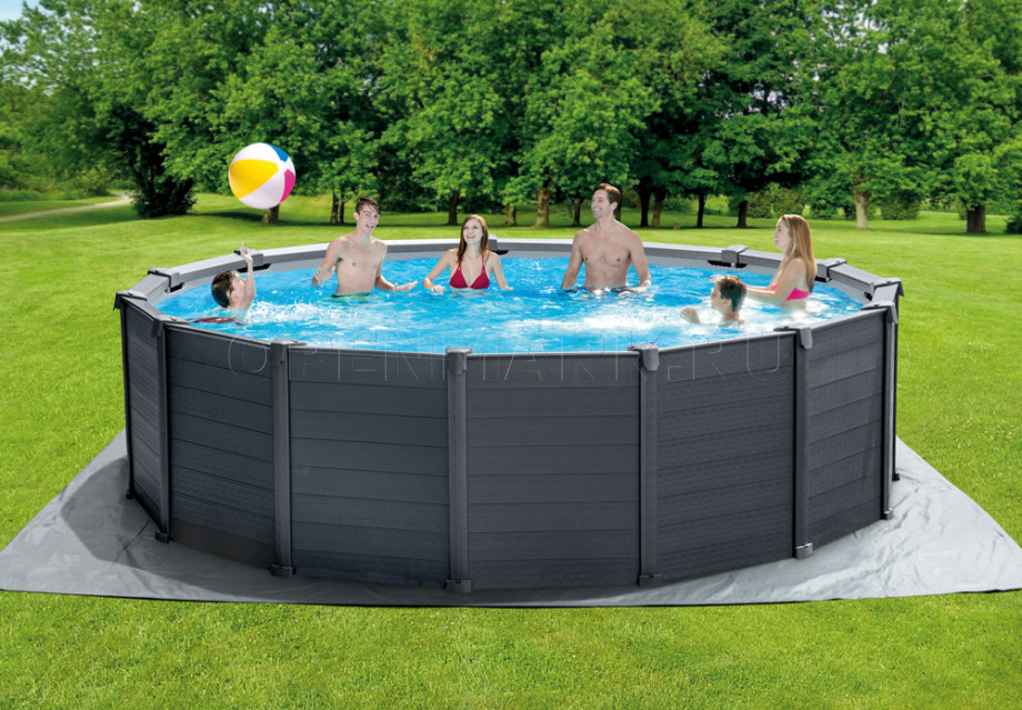   Intex 26384NP Graphite Gray Panel Pool (478  124 ) +    + 