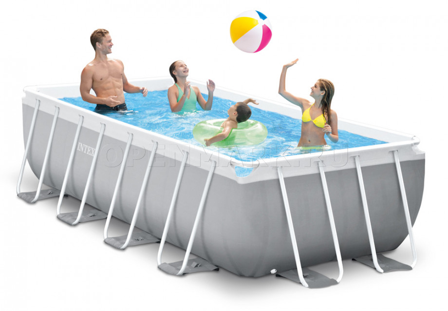   Intex 26788WP Rectangular Prism Frame Pool (400  200  100 ) + 