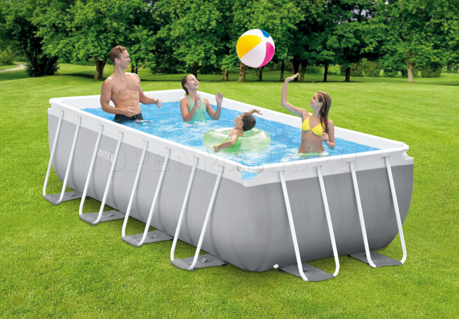   Intex 26788WP Rectangular Prism Frame Pool (400  200  100 ) + 