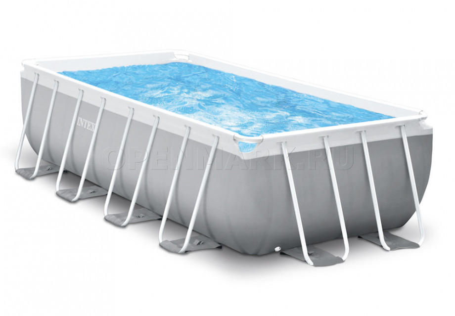 Каркасный бассейн Intex 26788NP Rectangular Prism Frame Pool (400 х 200 х 100 см) + фильтрующий картриджный насос + лестница