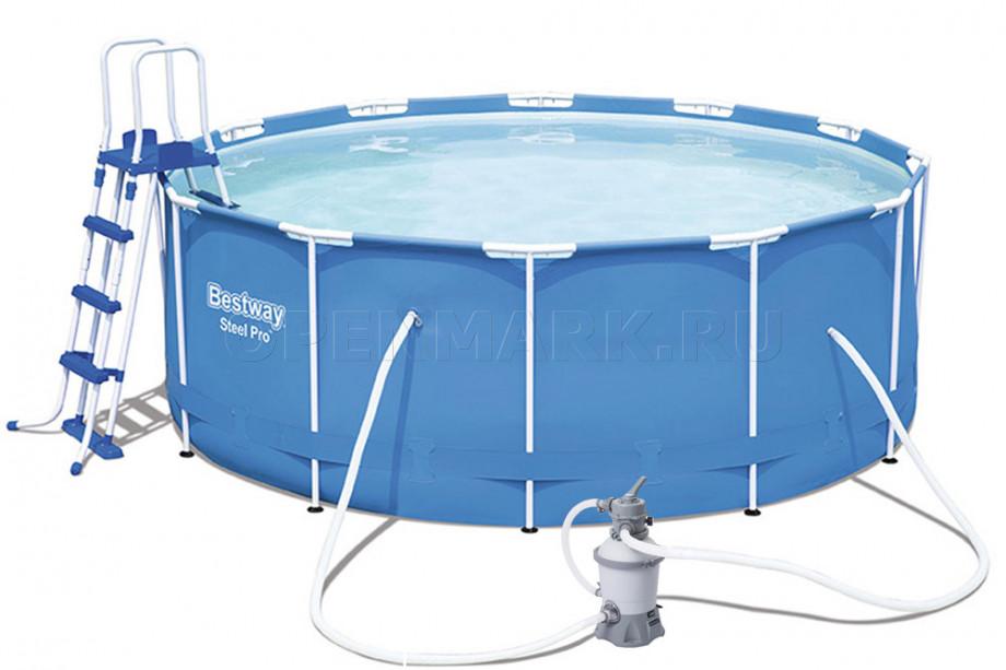Каркасный бассейн Bestway 56414 Steel Pro Frame Pool (366 х 122 см) + песочный фильтрующий насос + аксессуары