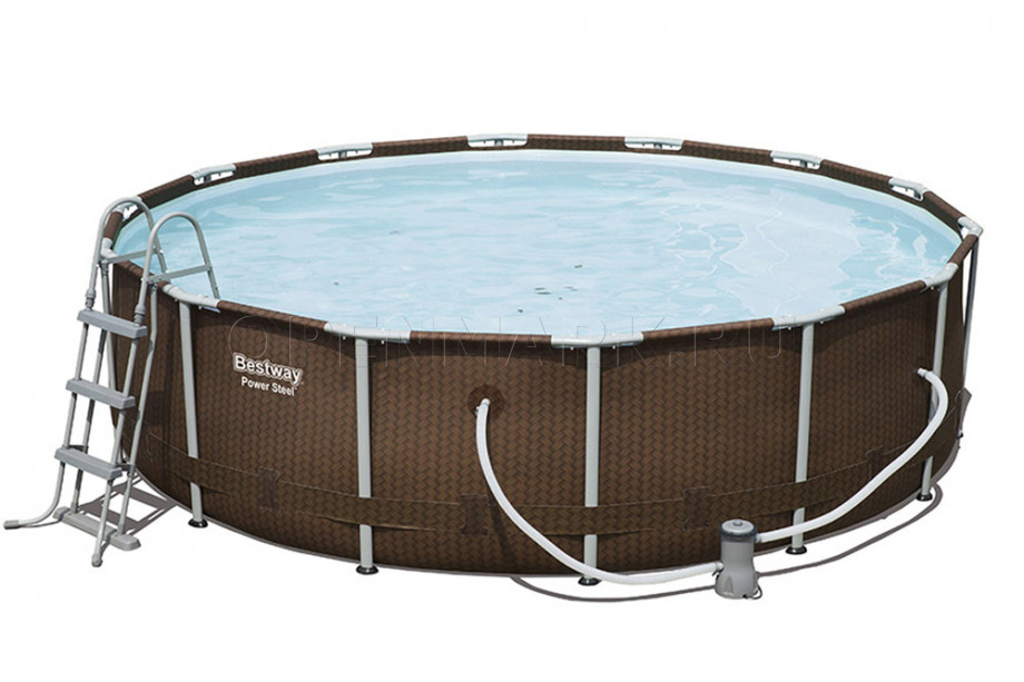   Bestway 56647 Power Steel Rattan Frame Pool (427  107 ) +    + 