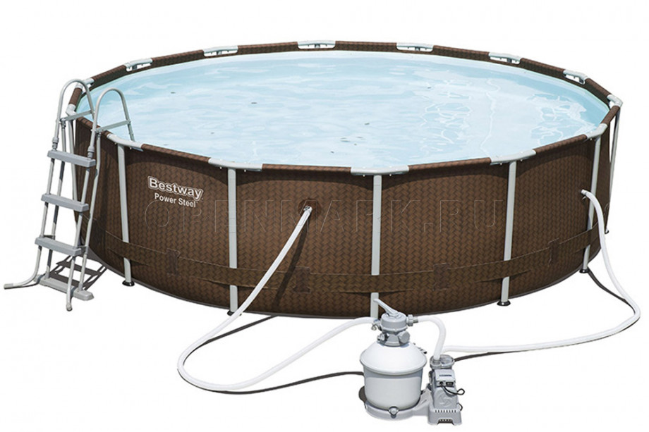   Bestway 56650 Power Steel Rattan Frame Pool (427  107 ) +    + 