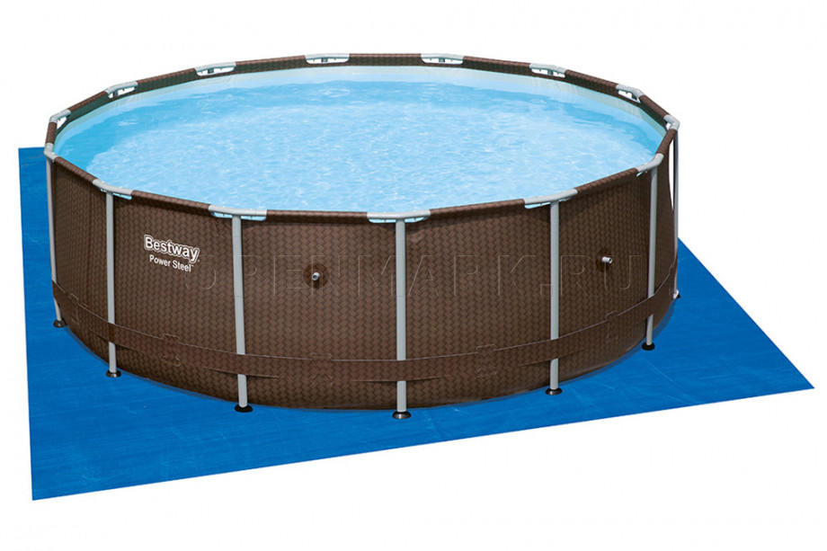 Каркасный бассейн Bestway 56650 Power Steel Rattan Frame Pool (427 х 107 см) + песочный фильтрующий насос + аксессуары