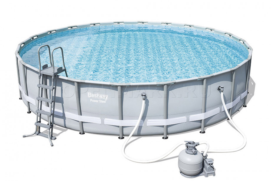 Каркасный бассейн Bestway 56634 Power Steel Frame Pool (671 х 132 см) + песочный фильтрующий насос + аксессуары
