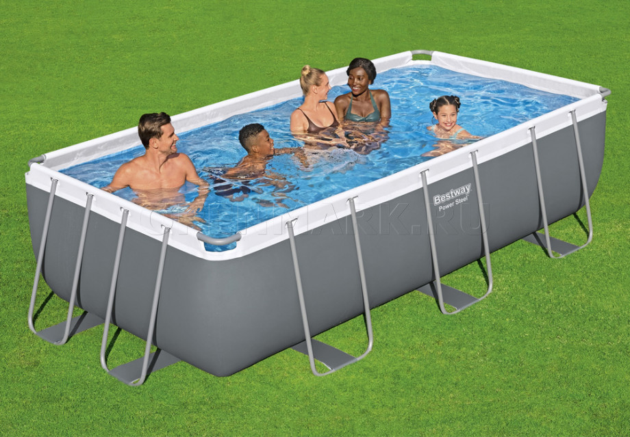   Bestway 56441 Power Steel Rectangular Frame Pool (404  201  100 ) +    + 