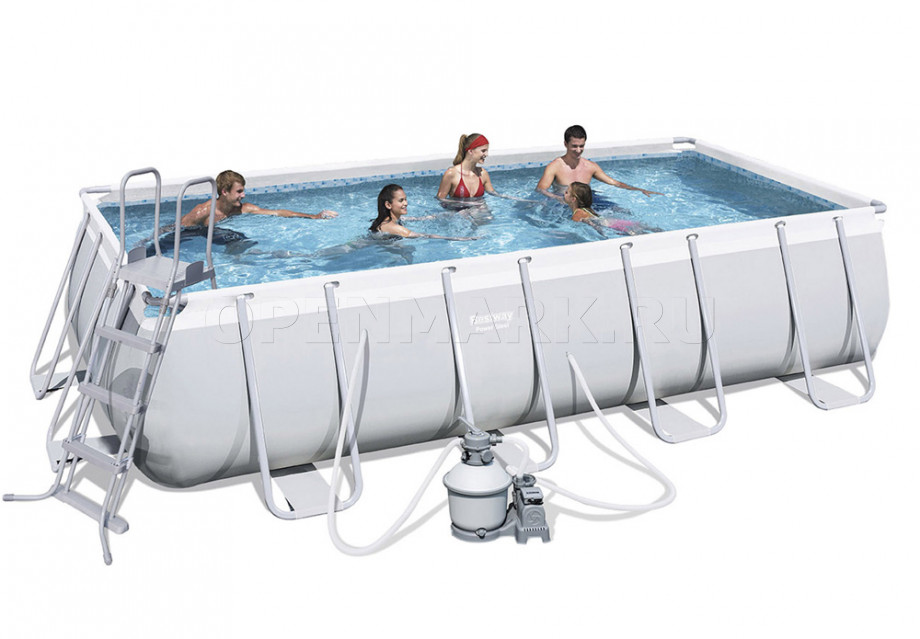   Bestway 56390 Power Steel Rectangular Frame Pool (488  274  122 ) +    + 