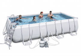   Bestway 56390 Power Steel Rectangular Frame Pool (488  274  122 ) +    + 