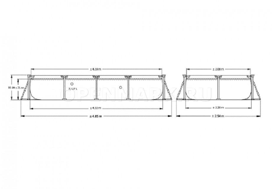   Intex 28273NP Rectangular Frame Pool (450  220  84 )