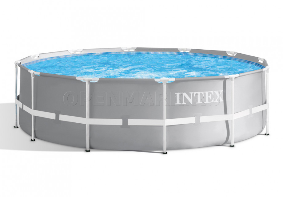 Каркасный бассейн Intex 26716NP Prism Frame Pool (366 х 99 см) + фильтрующий картриджный насос + лестница