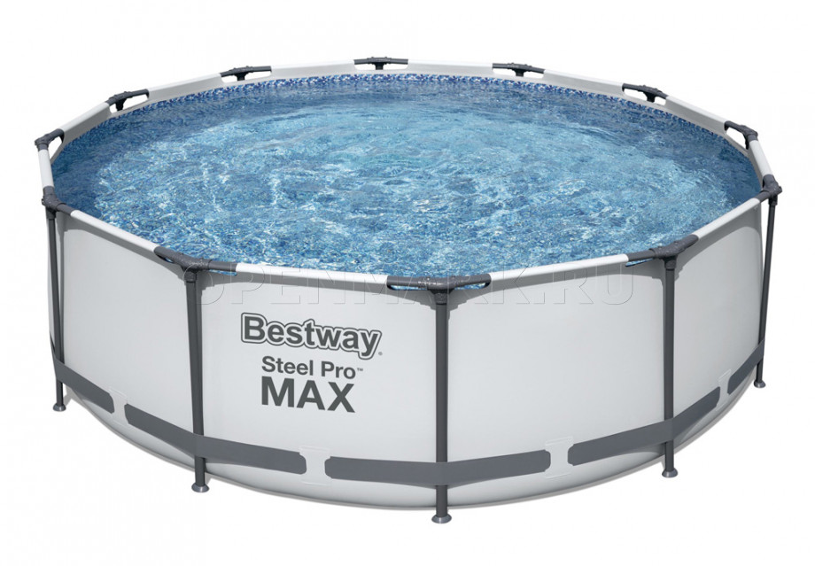 Каркасный бассейн Bestway 56418 Steel Pro Max Frame Pool (366 х 100 см) + фильтрующий картриджный насос + лестница