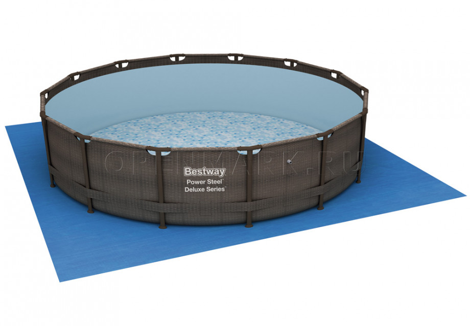 Каркасный бассейн Bestway 56664 Power Steel Deluxe Series Pool (427 х 107 см) + фильтрующий картриджный насос + аксессуары