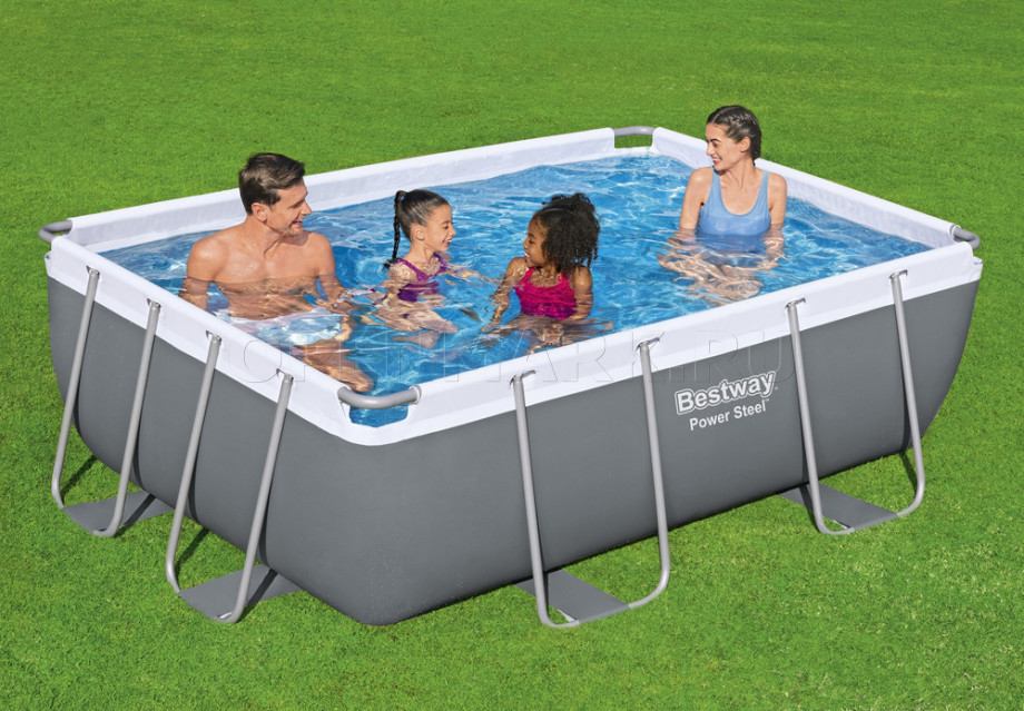   Bestway 56629 Power Steel Rectangular Frame Pool (282  196  84 ) +   