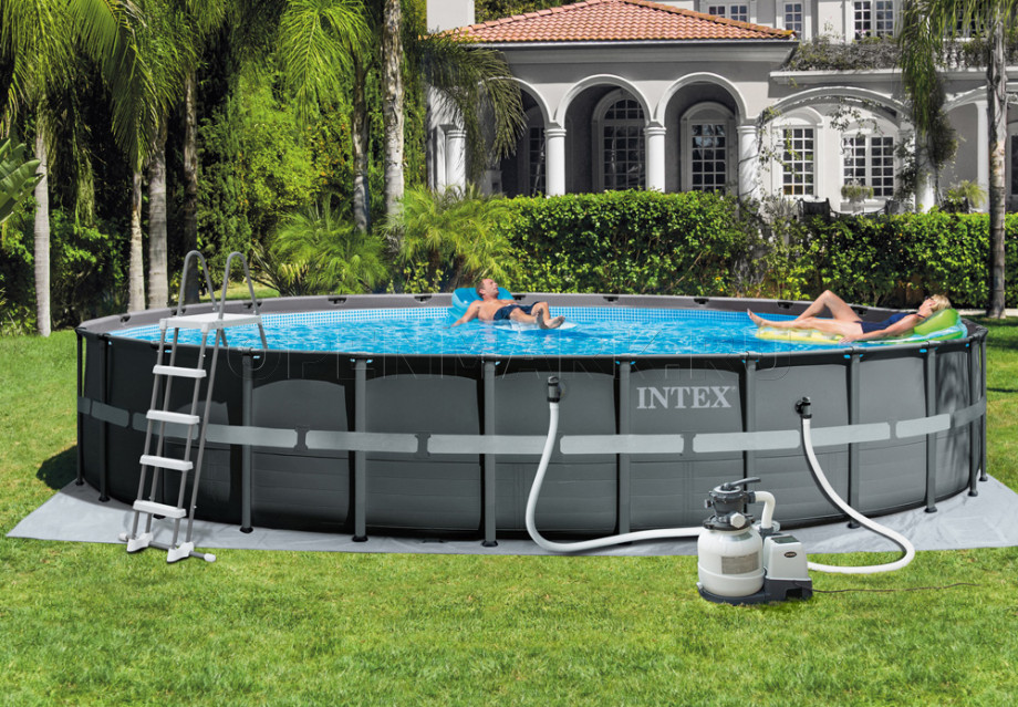 Каркасный бассейн Intex 26340NP Ultra XTR Frame Pool (732 х 132 см) + песочный фильтрующий насос + аксессуары