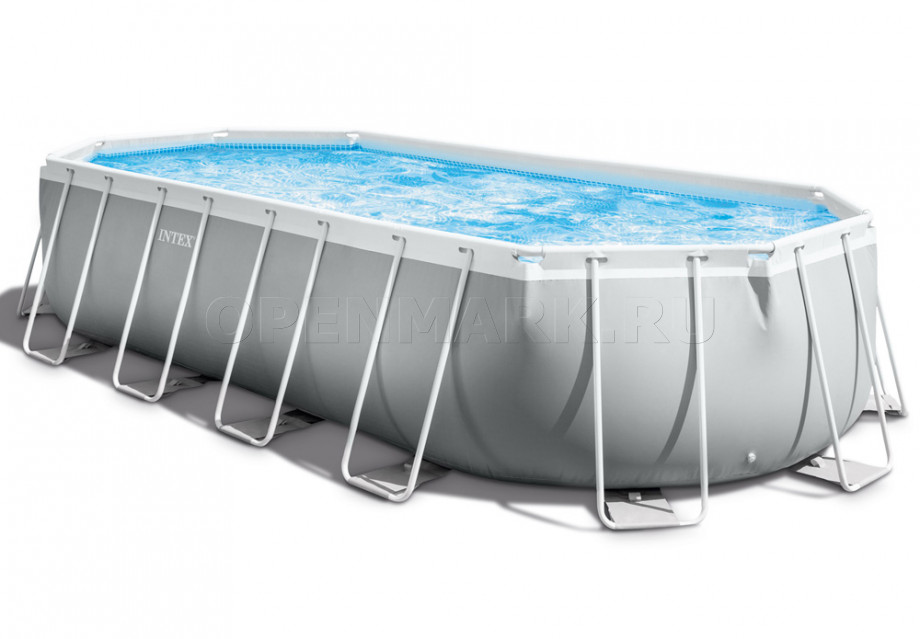 Каркасный бассейн Intex 26798NP Oval Prism Frame Pool (610 х 305 х 122 см) + фильтрующий картриджный насос + аксессуары