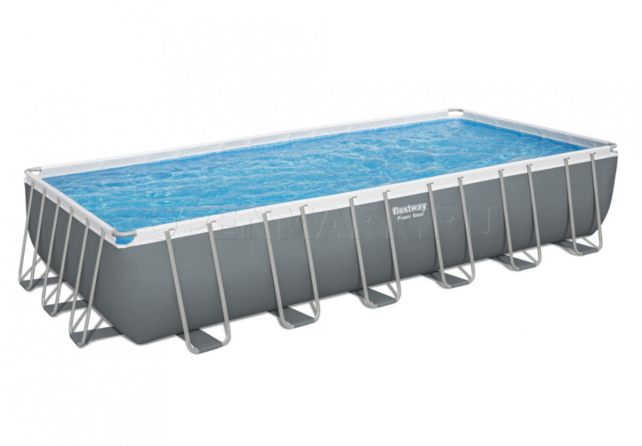 Каркасный бассейн Bestway 56475 Power Steel Rectangular Frame Pool (732 х 366 х 132 см) + песочный фильтрующий насос + аксессуары
