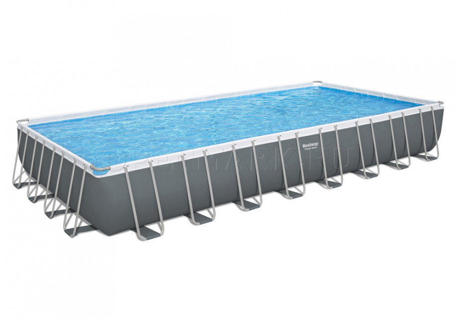 Каркасный бассейн Bestway 56623 Power Steel Rectangular Frame Pool (956 х 488 х 132 см) + песочный фильтрующий насос + аксессуары