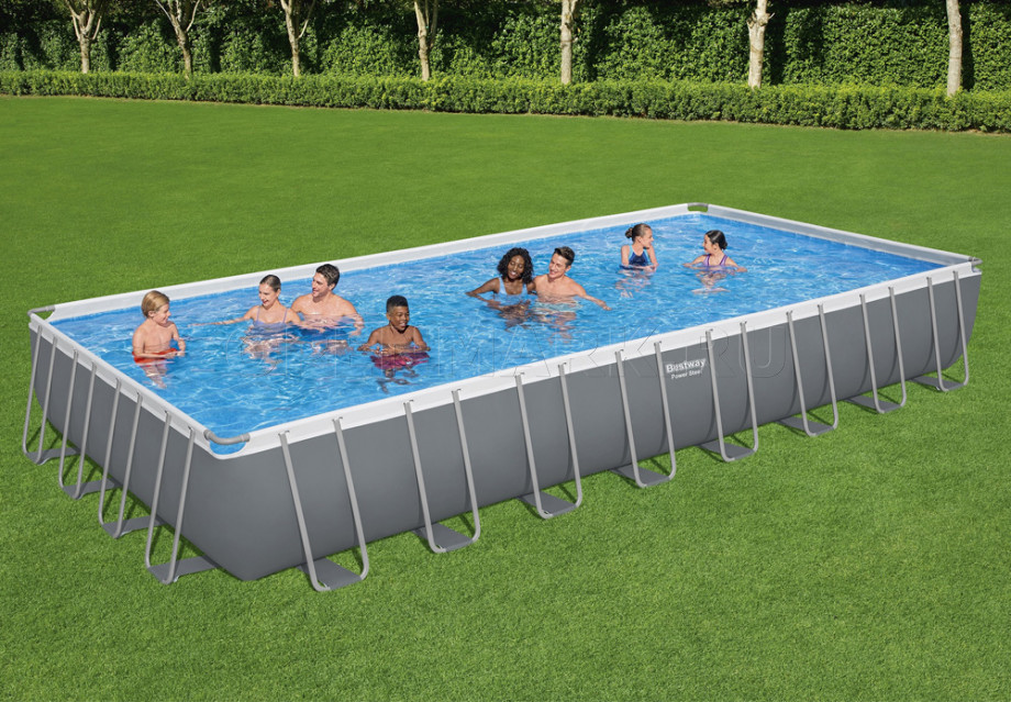   Bestway 56623 Power Steel Rectangular Frame Pool (956  488  132 ) +    + 