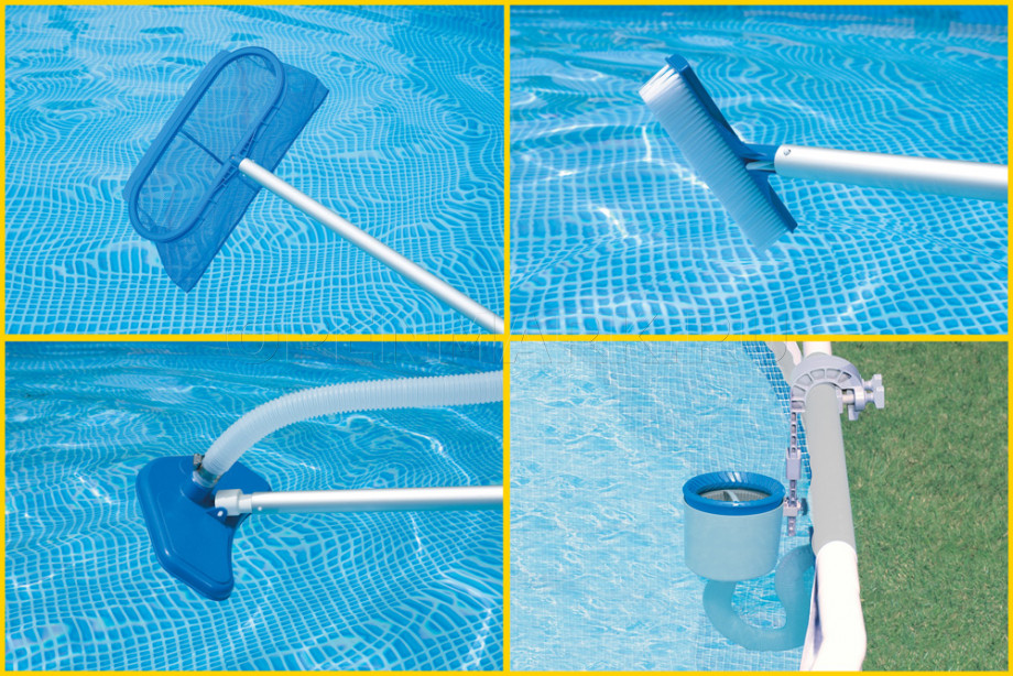Каркасный бассейн Intex 54456 Ultra Frame Pool (549 х 132 см) + фильтрующий картриджный насос + аксессуары