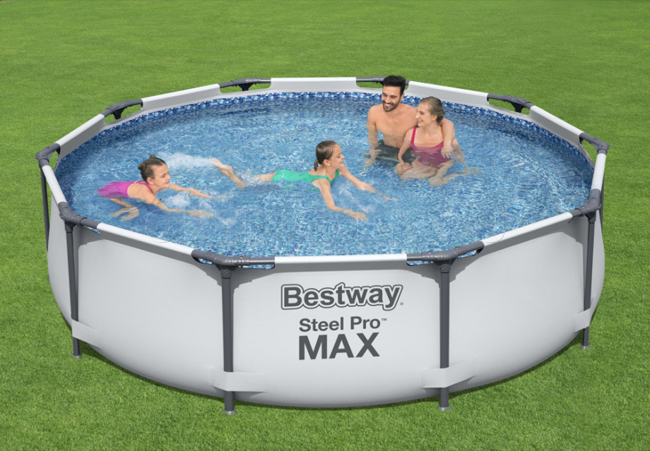 Каркасный бассейн Bestway 56408 Steel Pro Max Frame Pool (305 х 76 см) + фильтрующий картриджный насос