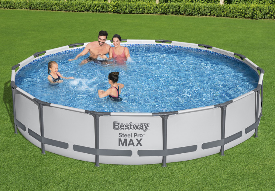 Каркасный бассейн Bestway 56595 Steel Pro Max Frame Pool (427 х 84 см) + фильтрующий картриджный насос