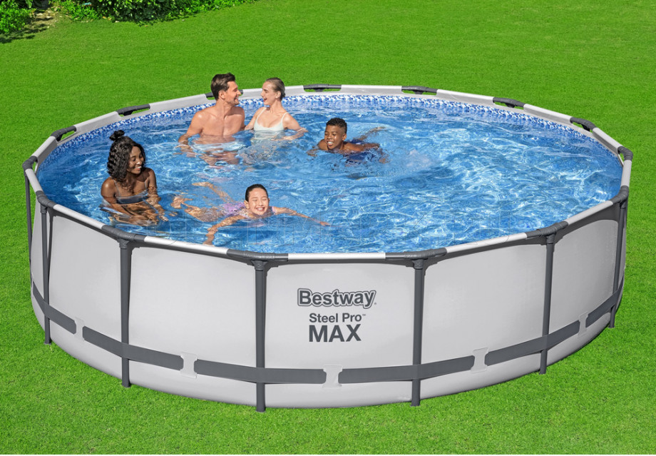 Каркасный бассейн Bestway 56488 Steel Pro Max Frame Pool (457 х 107 см) + фильтрующий картриджный насос + аксессуары