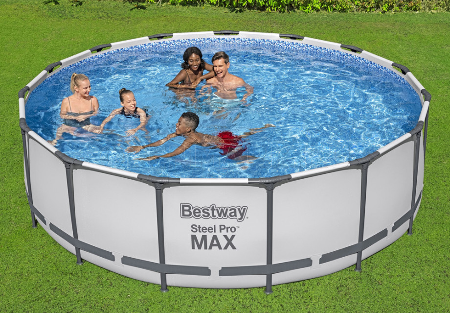 Каркасный бассейн Bestway 56438 Steel Pro Max Frame Pool (457 х 122 см) + фильтрующий картриджный насос + аксессуары