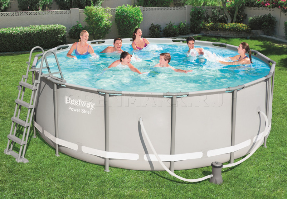   Bestway 56444 Power Steel Frame Pool (427  122 ) +    + 