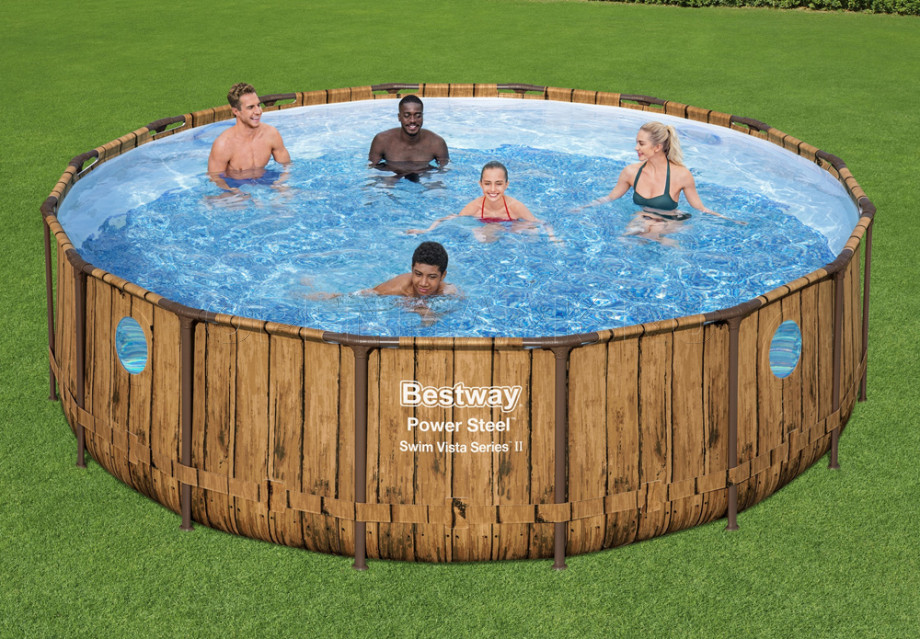   Bestway 56725 Power Steel Swim Vista Frame Pool (488  122 ) +    + 