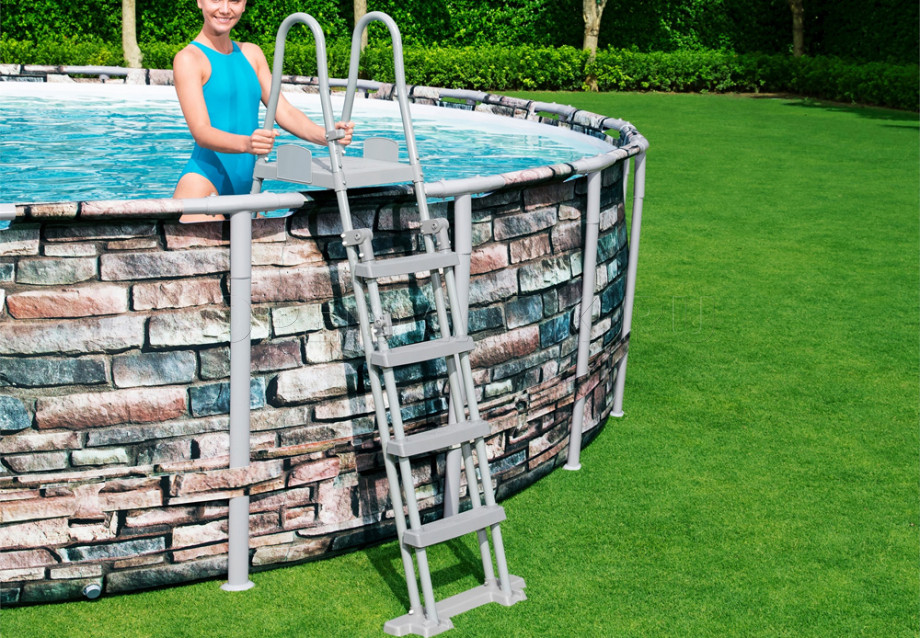   Bestway 56886 Power Steel Frame Pool (549  132 ) +    + 