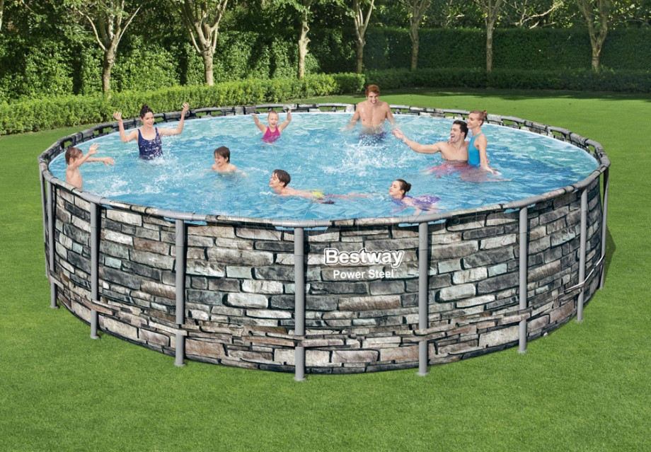   Bestway 56883 Power Steel Frame Pool (610  132 ) +    + 