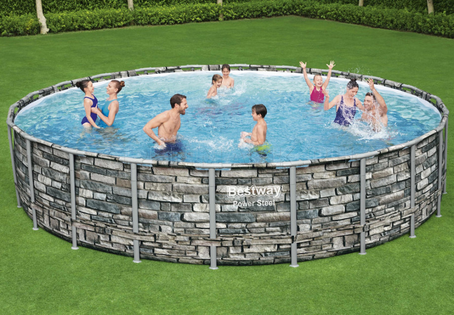   Bestway 56889 Power Steel Frame Pool (671  132 ) +    + 