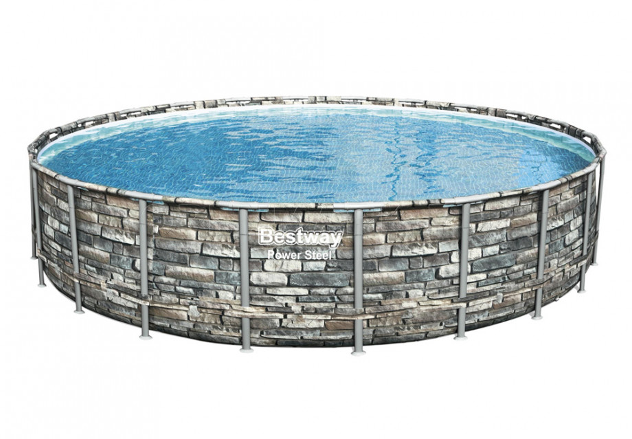 Каркасный бассейн Bestway 56889 Power Steel Frame Pool (671 х 132 см) + фильтрующий картриджный насос + аксессуары