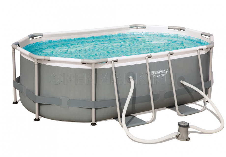   Bestway 56617 Power Steel Oval Frame Pool (300  200  84 ) +   