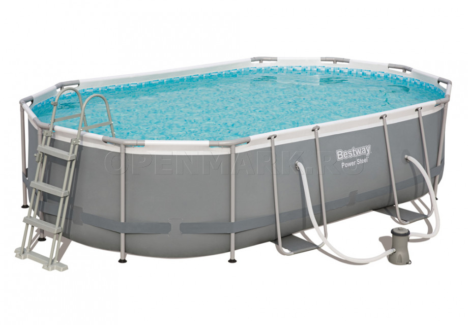   Bestway 56448 Power Steel Oval Frame Pool (488  305  107 ) +    + 