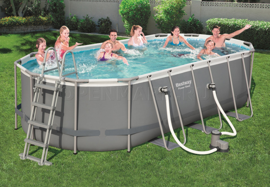   Bestway 56710 Power Steel Oval Frame Pool (549  274  122 ) +    + 