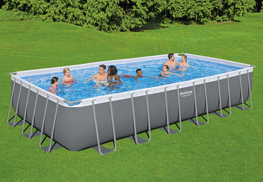   Bestway 56474 Power Steel Rectangular Frame Pool (732  366  132 ) +    + 