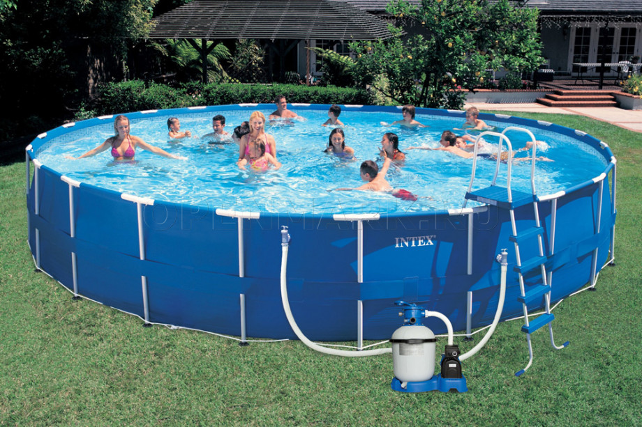 Каркасный бассейн Intex 54948 Metal Frame Pool (732 х 132 см) + песочный фильтрующий насос + аксессуары