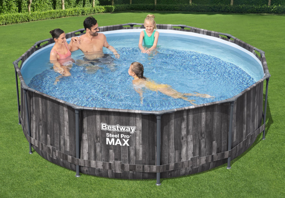 Каркасный бассейн Bestway 5614X Steel Pro Max Frame Pool (366 х 100 см) + фильтрующий картриджный насос + лестница