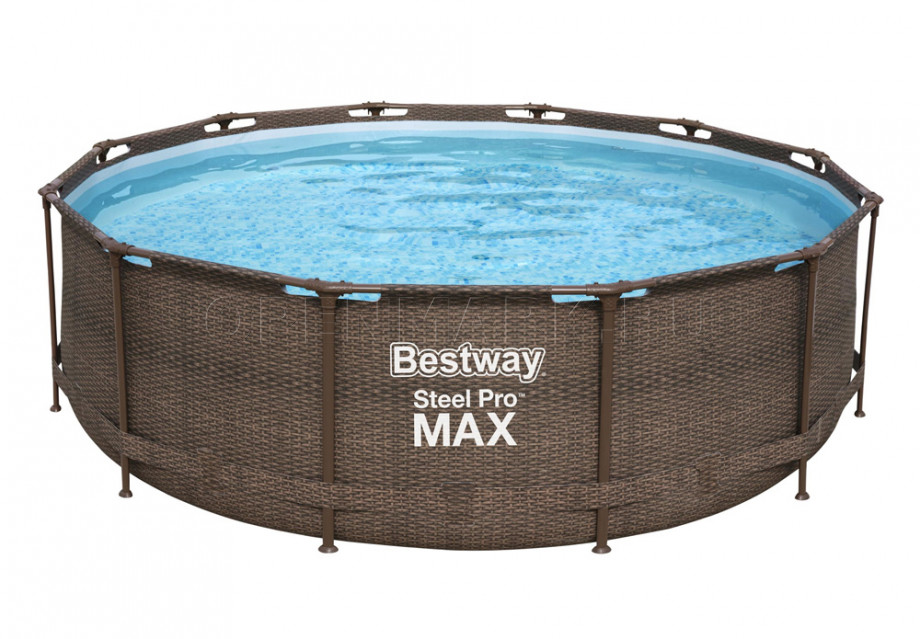 Каркасный бассейн Bestway 56709 Steel Pro Max Frame Pool (366 х 100 см) + фильтрующий картриджный насос + лестница