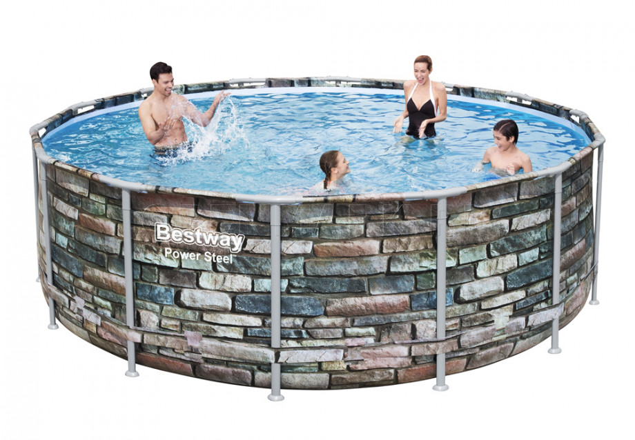   Bestway 56993 Power Steel Round Pool (427  122 ) +    + 