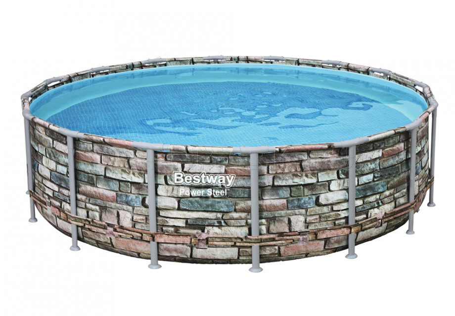   Bestway 56966 Power Steel Round Pool (488  122 ) +    + 